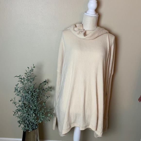 We the free free people cowl neck top cream fall neutral basic so soft! Large - Picture 1 of 5